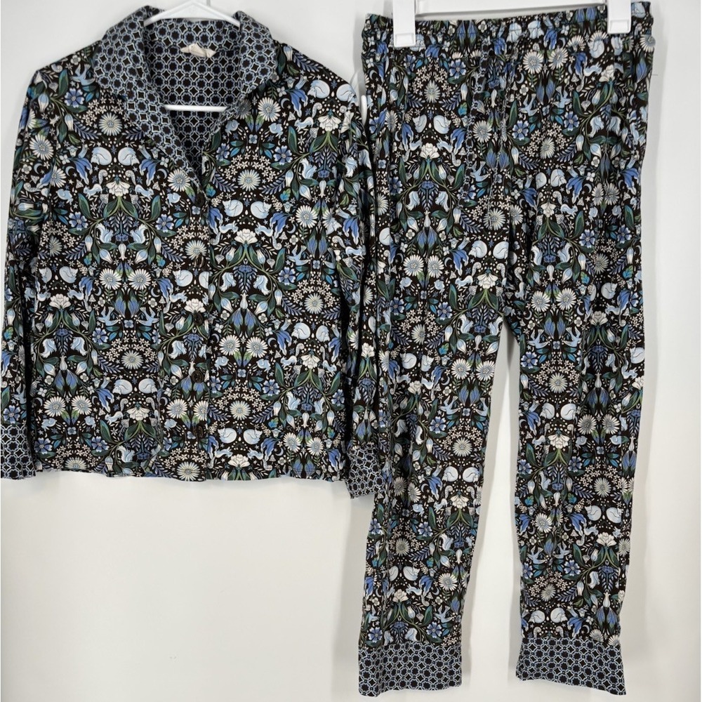 Vera Bradley Cotton Floral Forest Fairy Button-Front Pajama Set S Cozy Twee